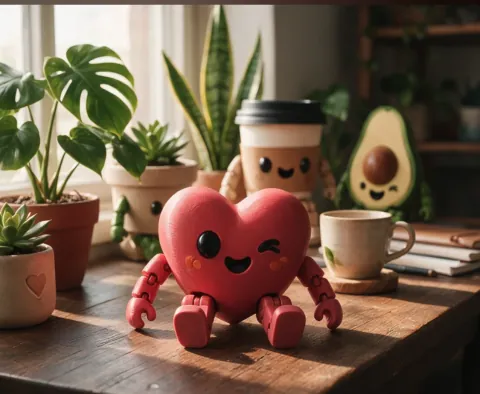Playful Hey Buddy character with articulated limbs
